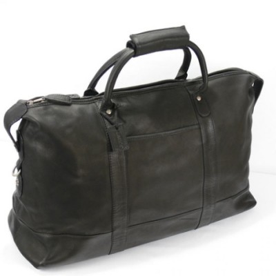 black leather carriage bag
