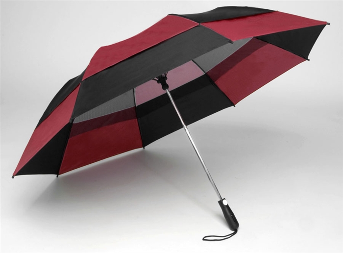 black and red check umbrella